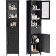 thumbnail image 1 of SOLAURA Tall Bathroom Storage Cabinet, Narrow Wooden Floor Cabinet with Magnetic Door, Drawer & Adjustable Shelves, Freestanding Unit for Bathroom, Laundry Room, Entryway or Small Spaces, Black, 1 of 9