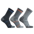thumbnail image 1 of SOLAX Men's 72% Merino Wool Hiking Socks Outdoor Trail Trekking Cushioned Breathable Crew Socks 3 Pairs (LG Asst136), 1 of 8