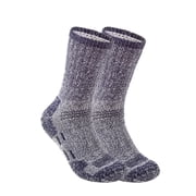 SOLAX Mens Merino Wool Hiking Socks Outdoor Full Cushion Warm Trail Crew Socks 2 Pairs LG Navy183