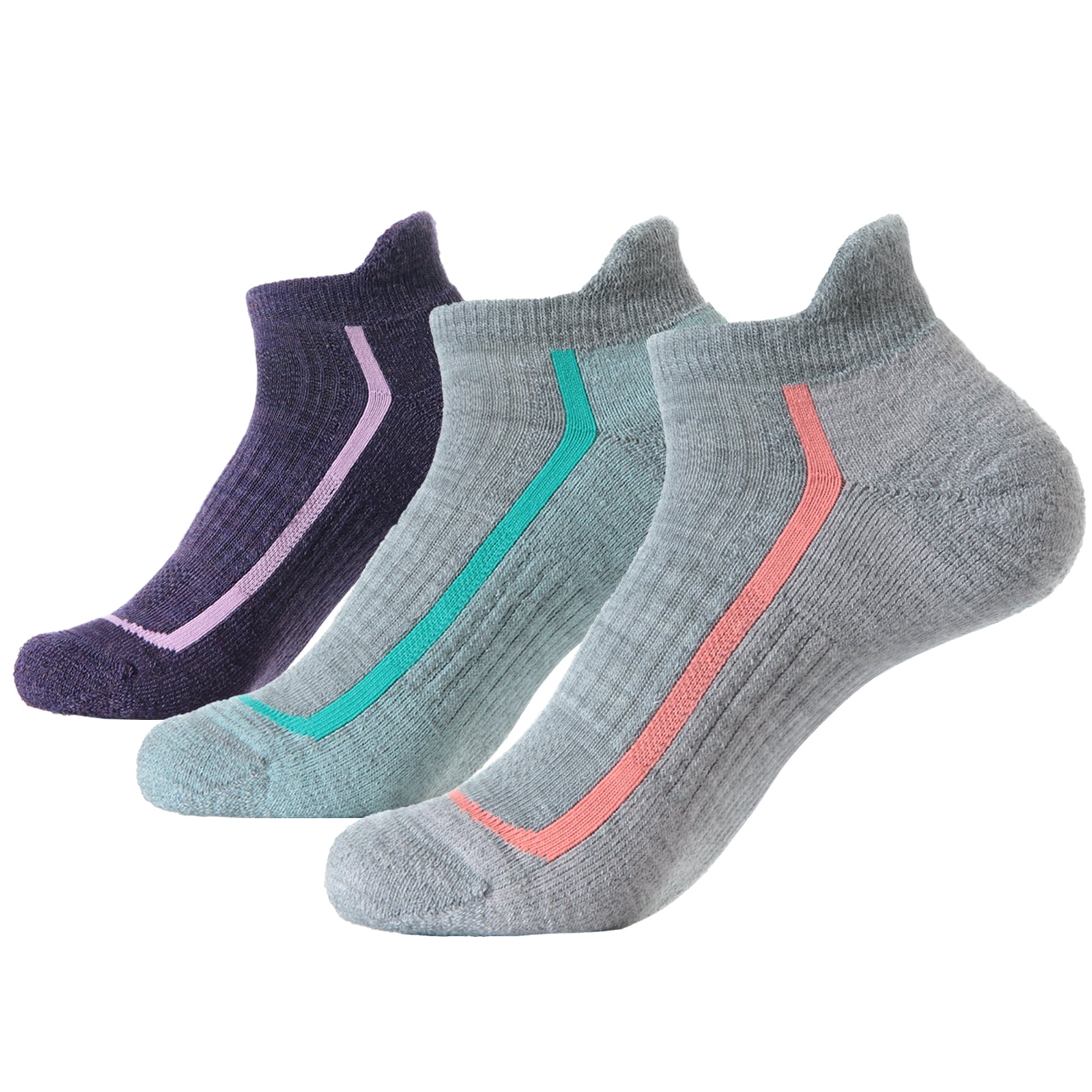 SOLAX Women's 72 Merino Wool Hiking Socks Outdoor Trail Trekking Cushioned Breathable Low Cut