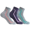 thumbnail image 1 of SOLAX Women's 72% Merino Wool Hiking Socks Outdoor Trail Trekking Cushioned Breathable Quarter Socks 3 Pairs (MD Asst133), 1 of 8