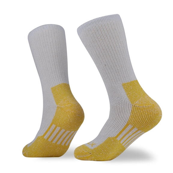 SOLAX Womens Merino Wool Hiking Socks Outdoor Full Cushion Warm Trail Crew Socks 2 Pairs (MD Yellow53)
