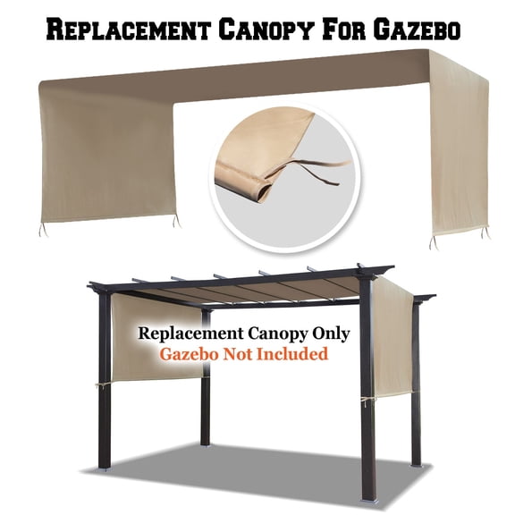 SOLAXO 18'L x 8.2' W Pergola Replacement Canopy Universal Pergola Canopy Replacement Top Cover for Pergola Structure, Frame NOT included (Beige)