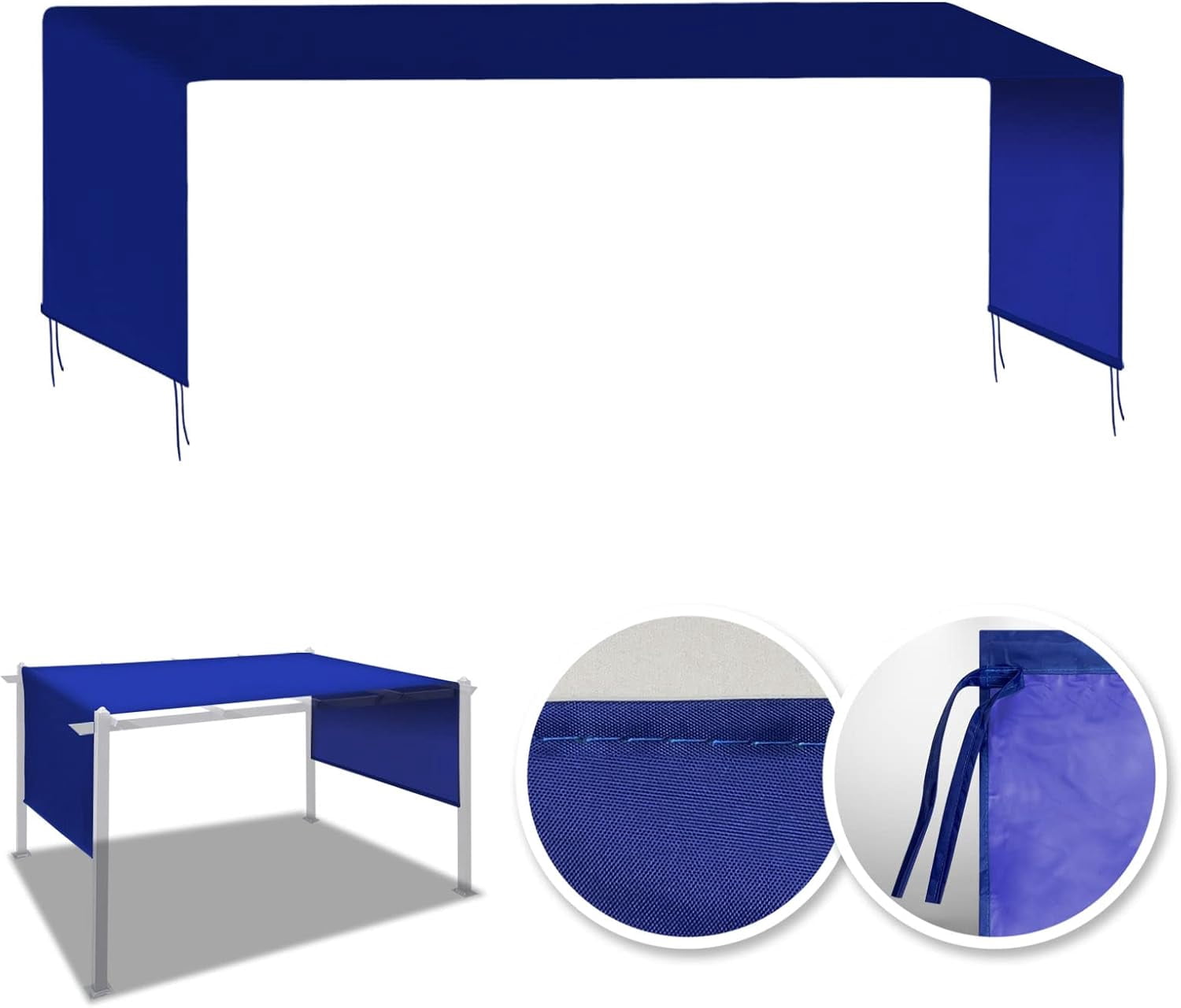 SOLAXO 18'L x 8.2' W Pergola Replacement Canopy Universal Pergola Canopy Replacement Top Cover for Pergola Structure, Frame NOT included (Blue)