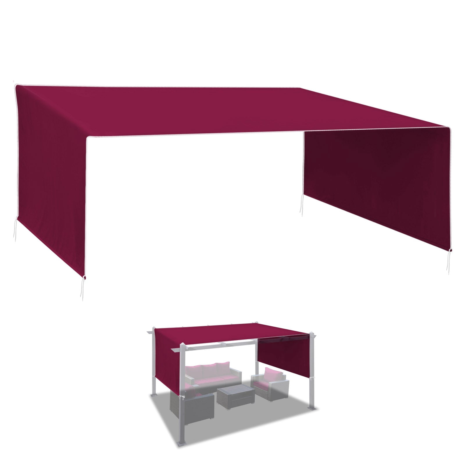 SOLAXO 18'L x 8.2' W Pergola Replacement Canopy Universal Pergola Canopy Replacement Top Cover for Pergola Structure, Frame NOT included (Purple)