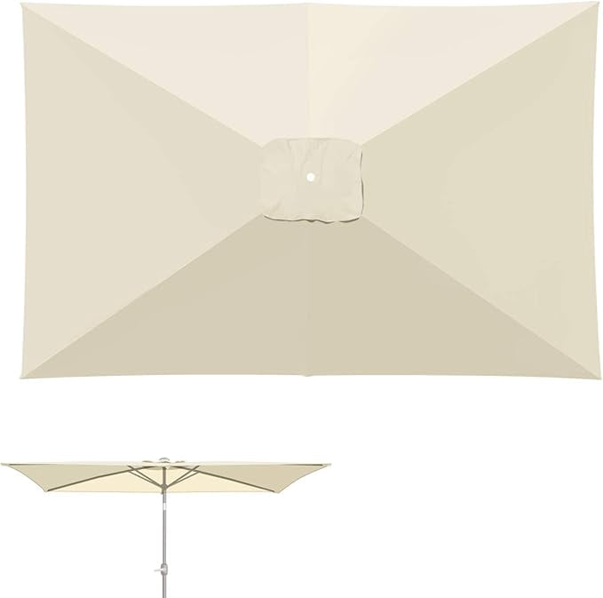 SOLAXO 6-Rib 10'x6.5' Patio Umbrella Replacement Canopy for Outdoor