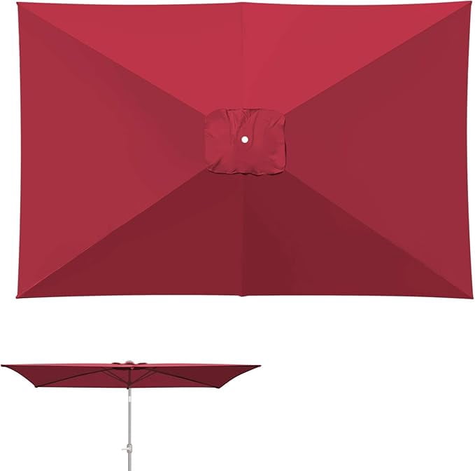SOLAXO 6-Rib 10'x6.5' Patio Umbrella Replacement Canopy for Outdoor
