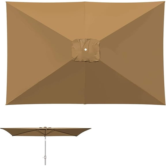 SOLAXO 6-Rib 10'x6.5' Patio Umbrella Replacement Canopy for Outdoor