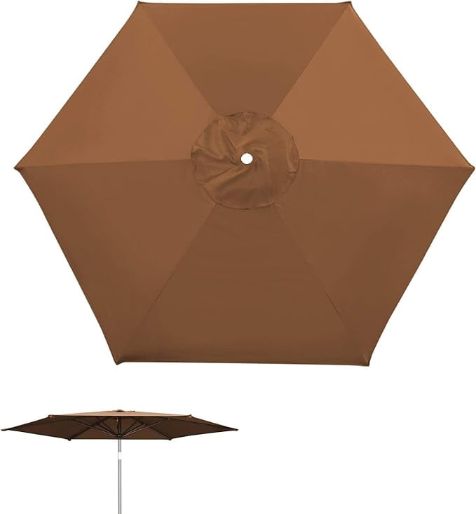 SOLAXO 8.2ft 6 Ribs Umbrella Canopy Cover Only Patio Umbrella Replacement Top