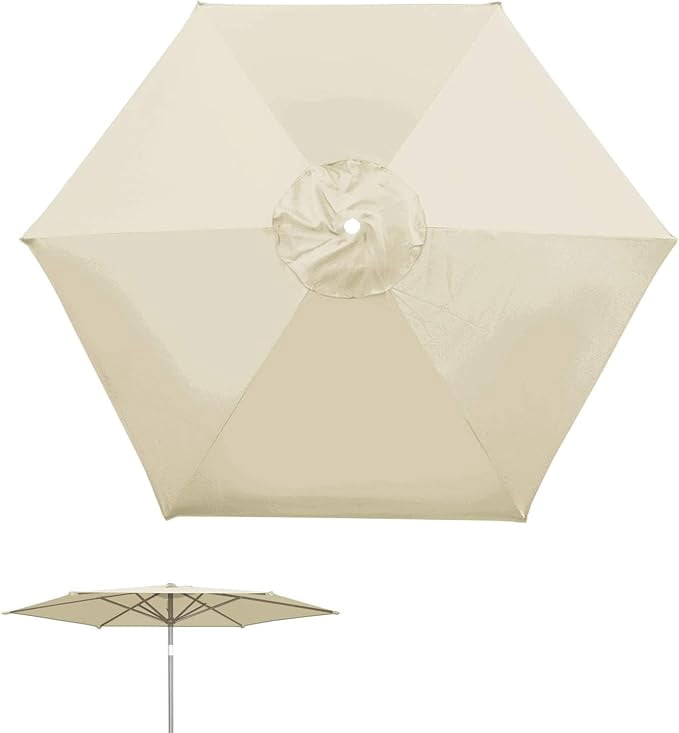 SOLAXO 8.2ft 6 Ribs Umbrella Canopy Cover Only Patio Umbrella Replacement Top