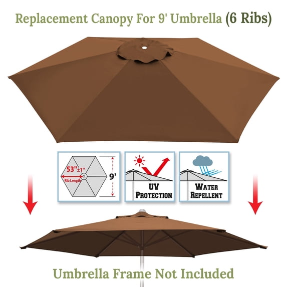 6 Rib Umbrella Canopy Replacementnull