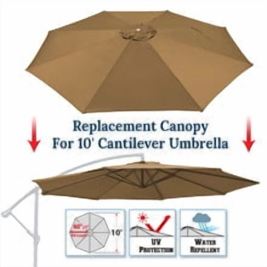 SOLAXO Replacement Umbrella Canopy for 10ft 8 ribs Cantilever Hanging Umbrella (Canopy Only)