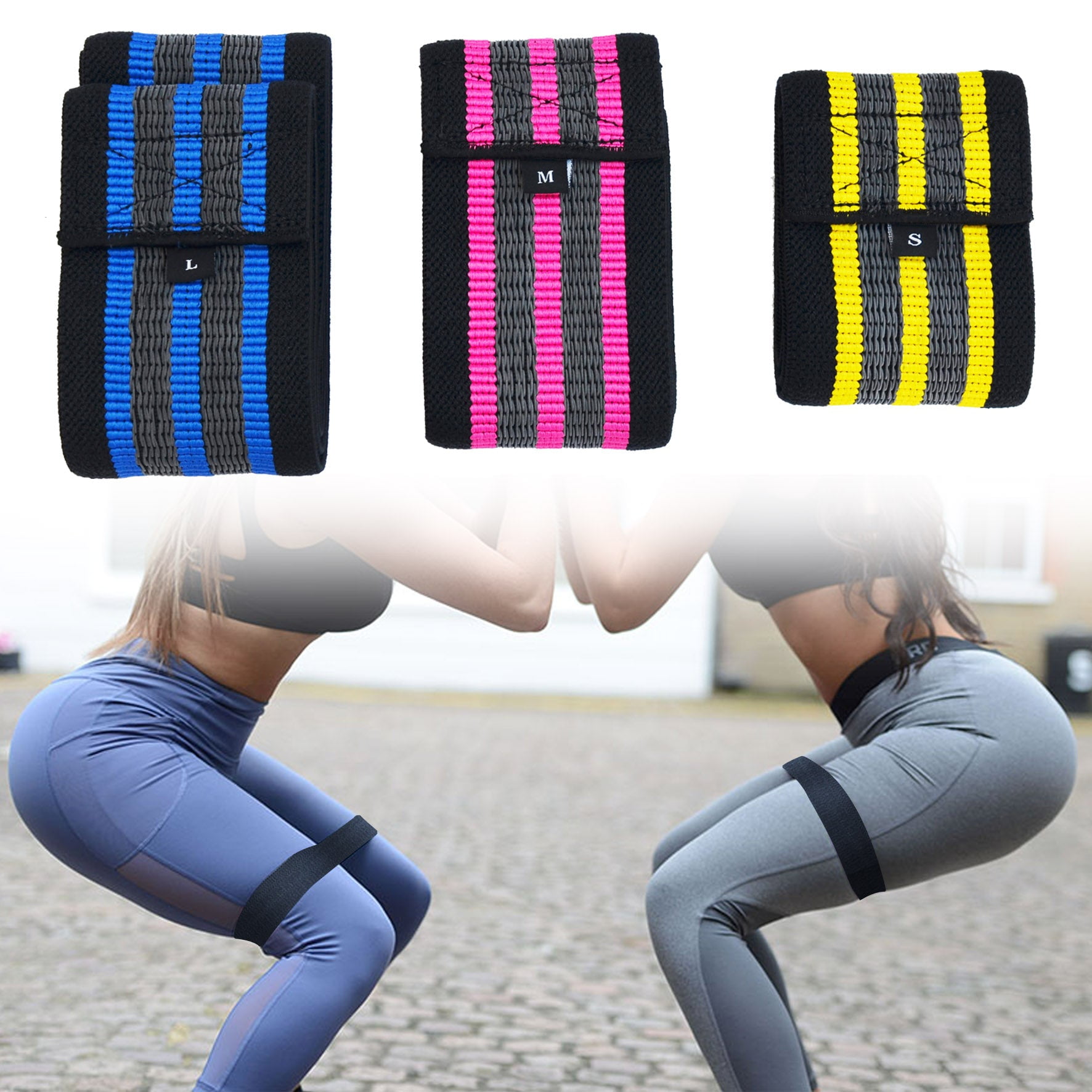 SOLAXO Resistance Bands for Working Out, Elastic Pilates Flexbands for Physical Therapy Yoga, Stretch Exercice Loop Bands for Booty Legs, M (Pink)