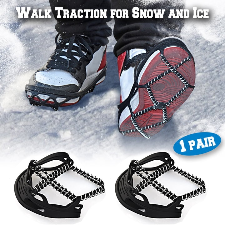 SOLAXO Walk Traction Cleats Ice Cleats Snow Traction Cleats Non-Slip Crampons Crampons Winter Shoes, Size 39 to 49