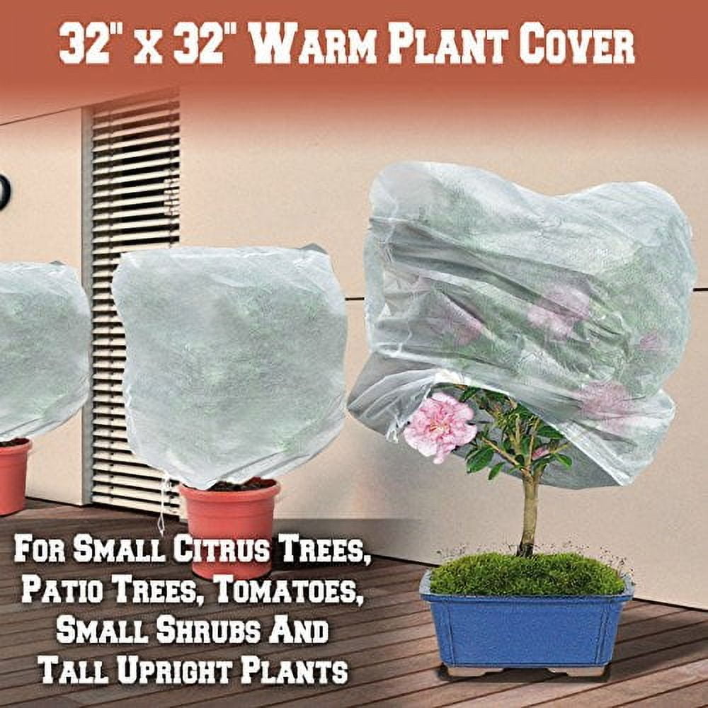 SOLAXO Warm Worth Plant Cover Tree/Shrub Cover Plant Protecting &Frost Protection Bag Multi-Size Plant Covers Freeze Frost Protection (32''x32'',6 Pack)