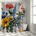 thumbnail image 1 of Orinice Flowers Annabel Kidston Maximalism Bathroom Decor Set with Hooks, Colorful Luxurious Graphic Print Polyester Fabric Fashion Shower Curtain - Chic Modern Home Bathtubs Bathroom Decoration 69x72, 1 of 7