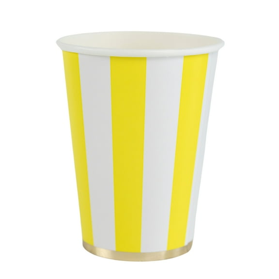 Soleil Yellow Signature Cabana Stripe Cups - 8ct
