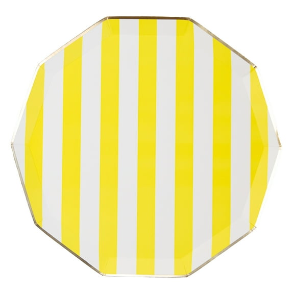 Soleil Yellow Signature Cabana Stripe Plates - 8ct