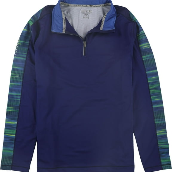 SOLFIRE Mens Accelerate Henley Shirt, Blue, Large