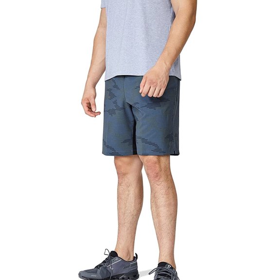 SOLFIRE Mens CyberCamo Athletic Workout Shorts, Green, Medium