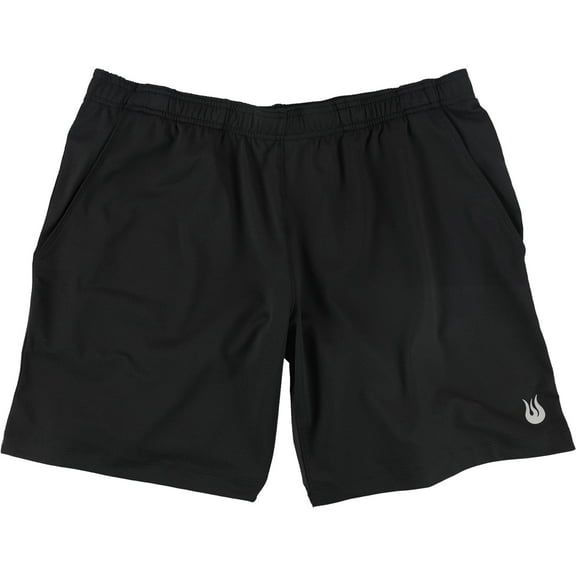 SOLFIRE Mens Solid Athletic Workout Shorts, Black, X-Large