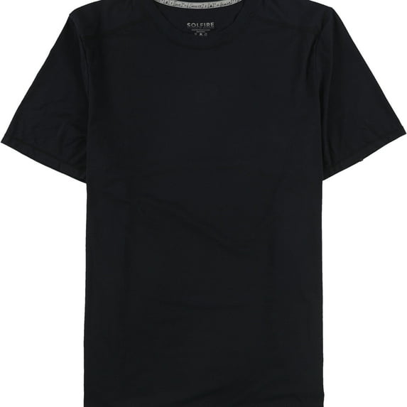 SOLFIRE Mens Solid Basic T-Shirt, Black, Medium