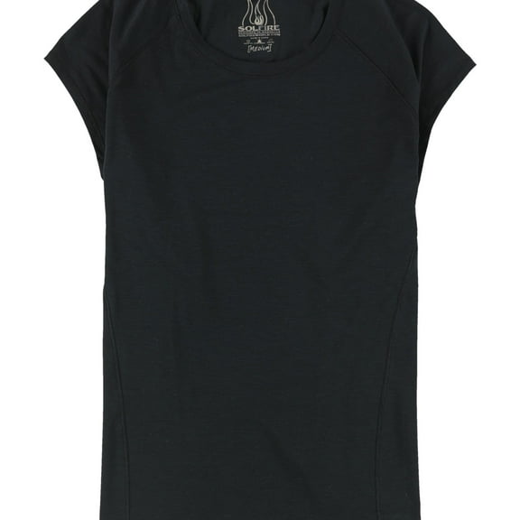 SOLFIRE Womens Breezy Basic T-Shirt, Black, Medium