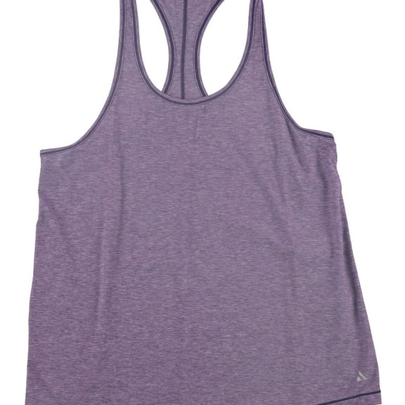 SOLFIRE Womens Jessica Heathered Racerback Tank Top, Purple, Medium