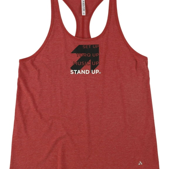 SOLFIRE Womens Jessica Heathered Racerback Tank Top, Red, Large