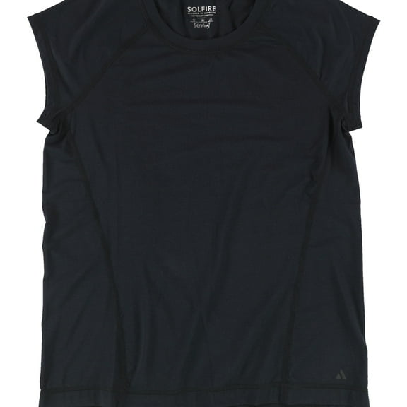 SOLFIRE Womens Mila Basic T-Shirt, Black, Medium