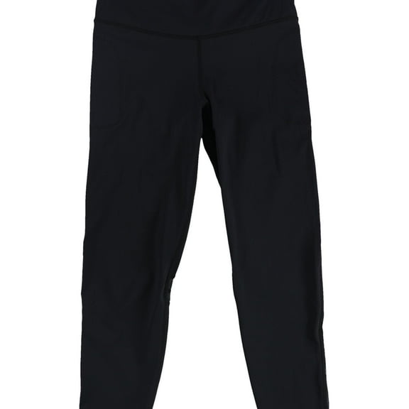 SOLFIRE Womens Solid Compression Athletic Pants, Black, Small