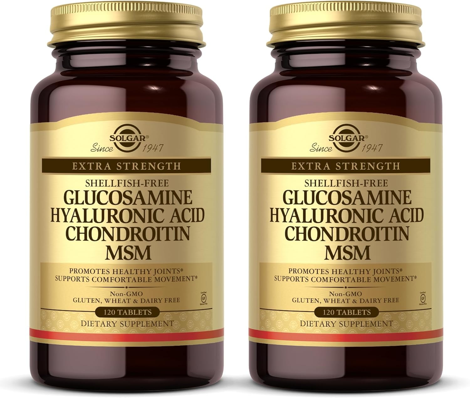 SOLGAR Glucosamine Hyaluronic Acid Chondroitin MSM 120 Tablets, Pack