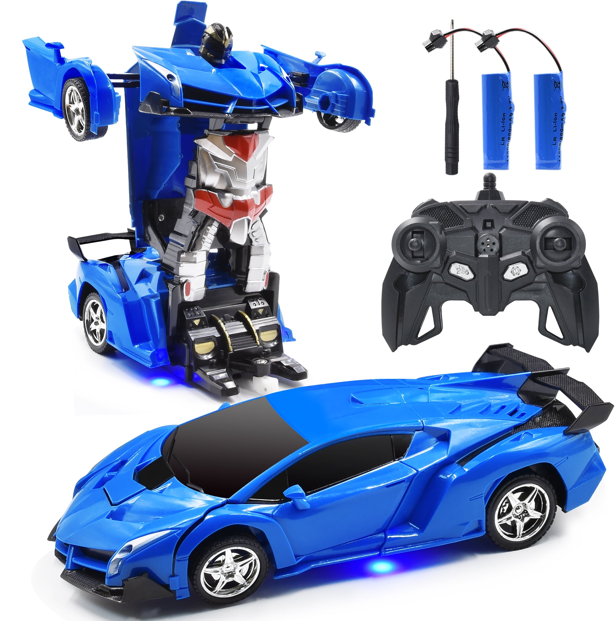 SOLICE Transform RC Car Robot for Kids Remote Control Transforming Robot Car Toy One Button Auto Demo 360 Rotate Speed Drifting Rechargable for Boys Girls Adult Gifts Walmart