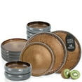 thumbnail image 1 of Solid 12-Piece Stoneware Dinnerware Set – Durable, Elegant Plates  Bowls, 1 of 11