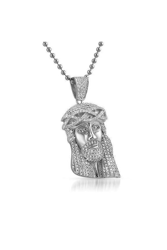 SOLID .925 Sterling Silver Micro Mini Jesus Pendant