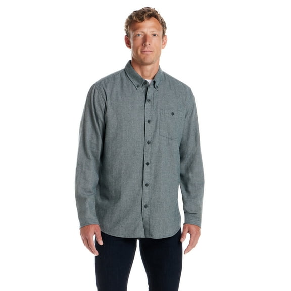Frontier Threads Men's Long Sleeve Button Down Solid Flannel