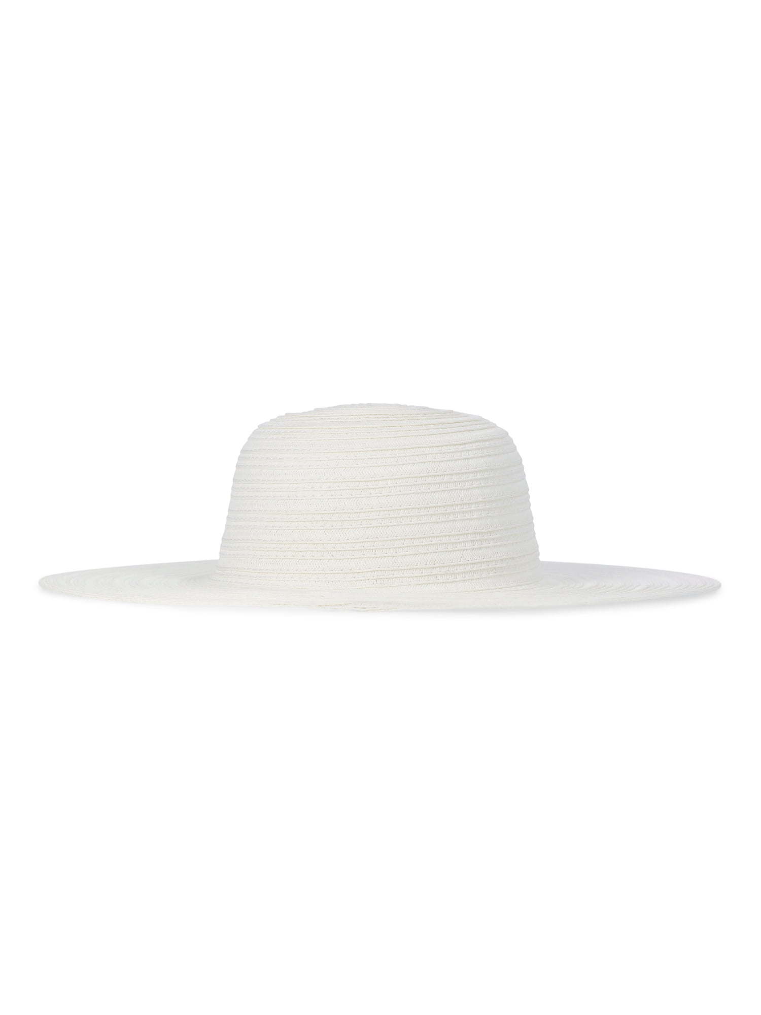 Time and Tru Women's White Solid Floppy Hat