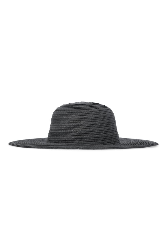 Women's Solid Floppy Hat, Black