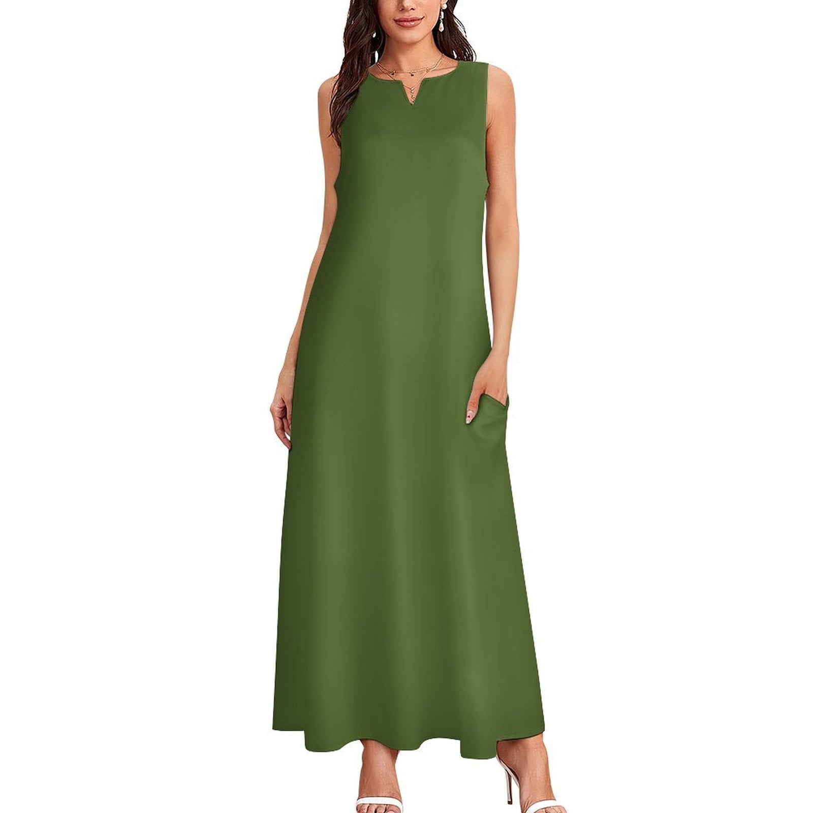 green dress shades Wedtrend Women Dark Green Chiffon Bridesmaid Dress with Slit A-Line Long  Ruched Wedding Party Dress with Watteau Train – Wedtrend UK main image 0