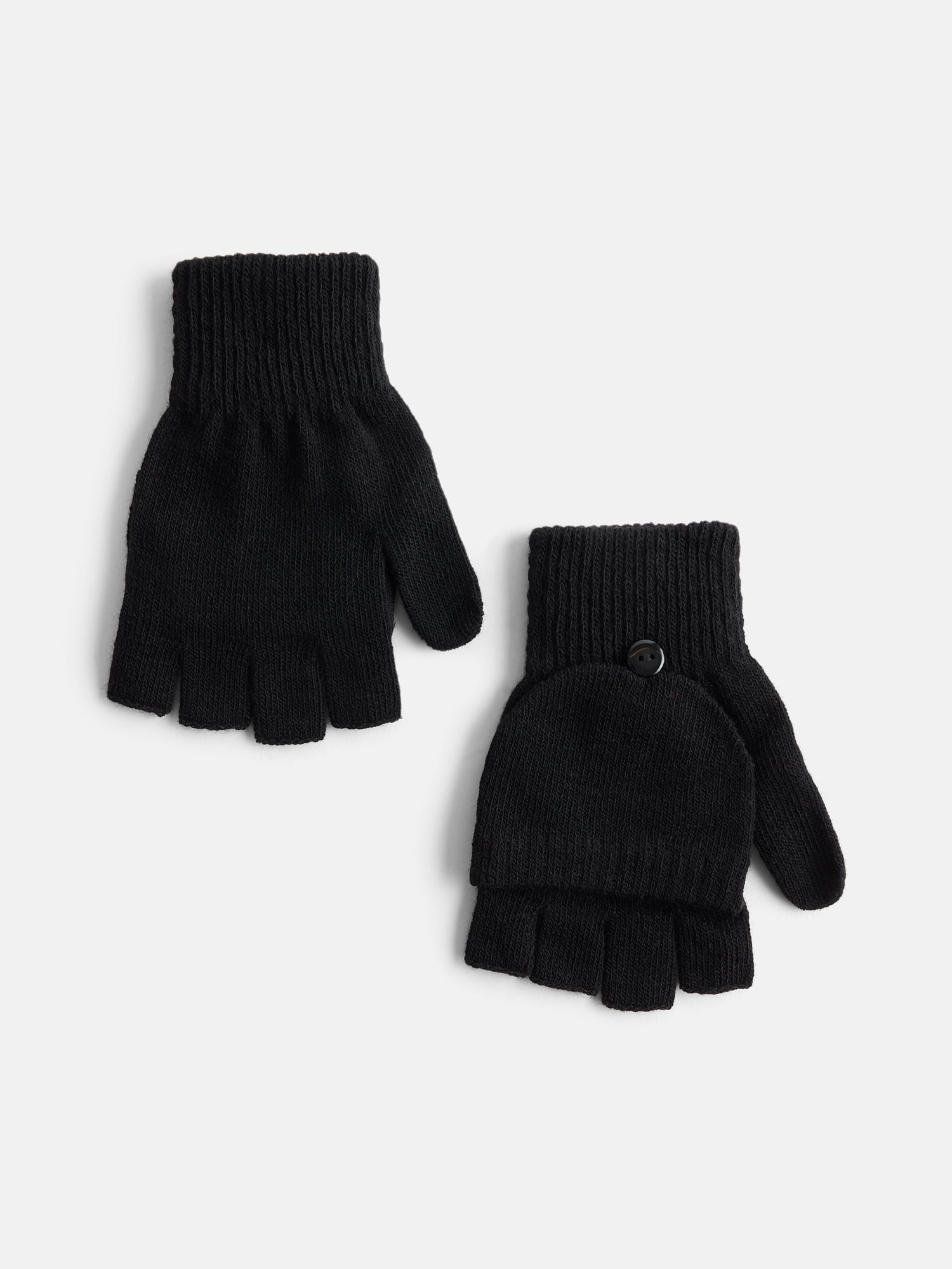 No Boundaries Women's Ribbed Knit Pop Top Mittens