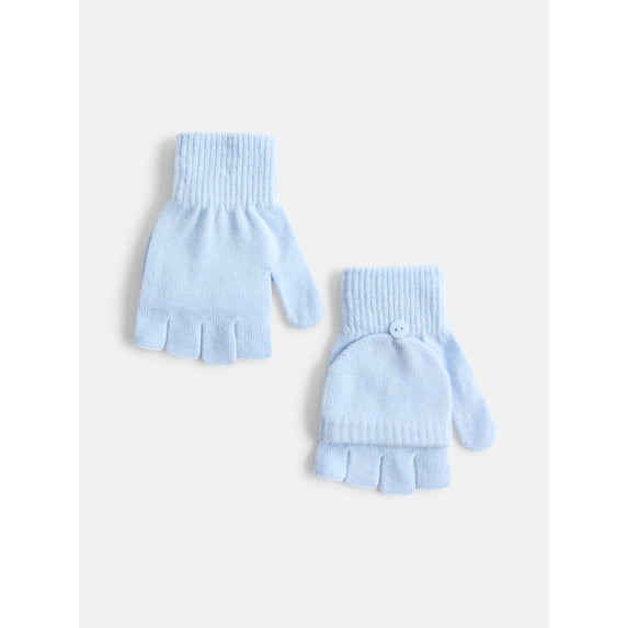 No Boundaries Women's Ribbed Knit Pop Top Mittens
