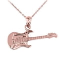 thumbnail image 1 of SOLID ROSE GOLD ELECTRIC GUITAR PENDANT NECKLACE :  14K  Pendant with 22" chain, 1 of 1