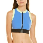 SOLID & STRIPED SPORT womens Trek High Neck Bra, XXS, Blue