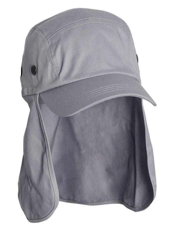 SOLID T/C TWILL CAP WITH FLAP, Gray