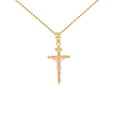 thumbnail image 1 of SOLID YELLOW GOLD AND ROSE GOLD INRI CROSS PENDANT NECKLACE ( 1.18") :  14K  Pendant only, 1 of 1