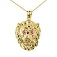 thumbnail image 1 of SOLID YELLOW GOLD DIAMOND CUT LION HEAD PENDANT NECKLACE - 10K, Pendant only, 1 of 1