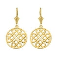 thumbnail image 1 of SOLID YELLOW GOLD WOVEN CELTIC HEARTS CIRCLE DROP EARRING SET (SMALL) - 14K, 1 of 1