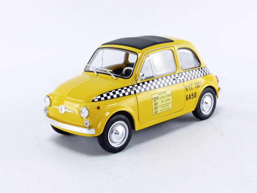 Fiat 500 L Taxi New York 1965 – Solido 1/18 – Métal Jaune – Neuf