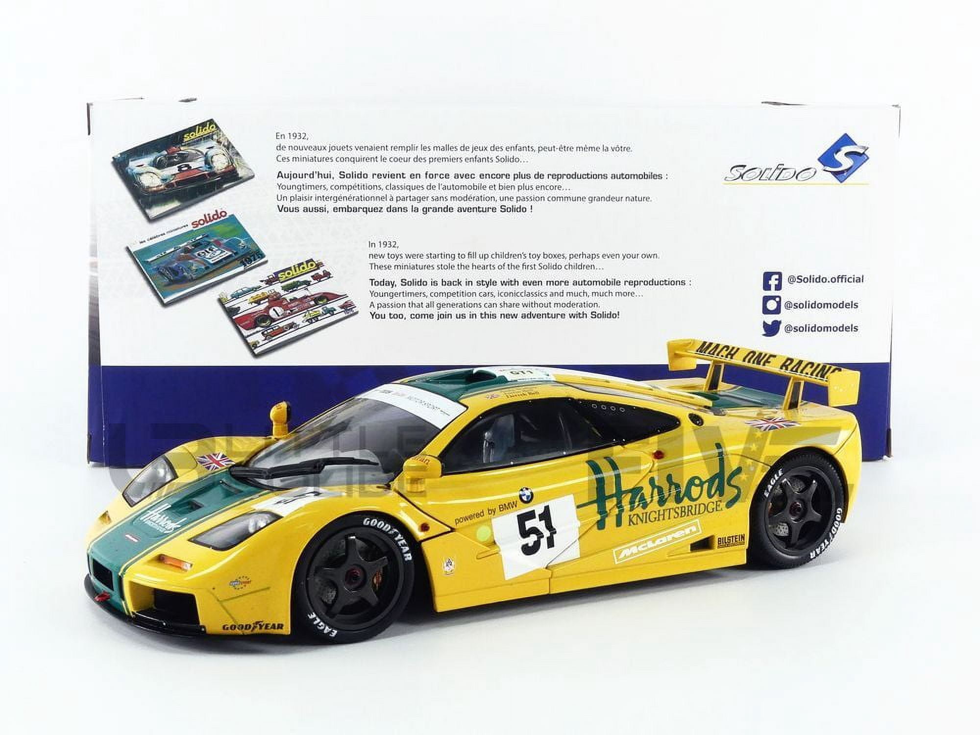 Solido S1804111 McLaren F1 GTR Short Tail, 2 Horas de Brasilia 1996, No.1, N.Piquet / J.Cecotto