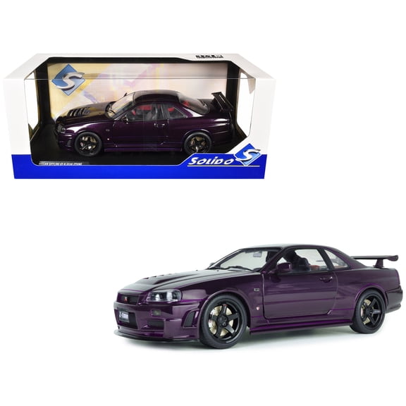 1999 Nissan Skyline GT-R (R34) Z-Tune RHD (Right Hand Drive) Midnight Purple Metallic 1/18 Diecast Model Car by Solido
